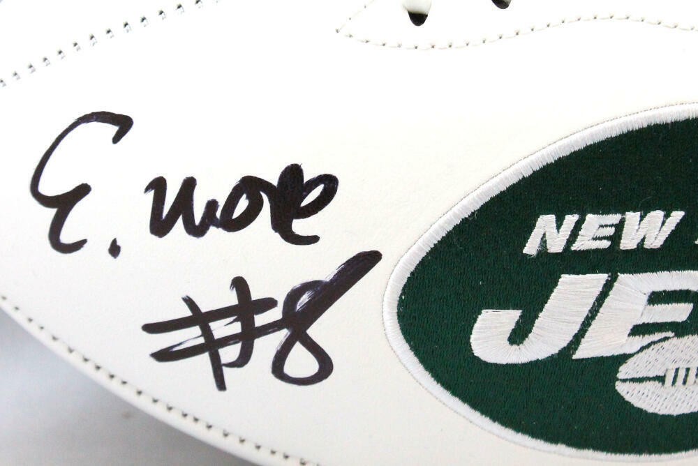 Elijah Moore Autographed New York Jets Black Logo Football