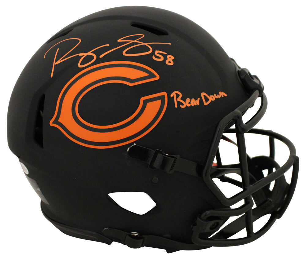 Roquan Smith Chicago Bears Signed Authentic Eclipse Helmet "Bear Down"
