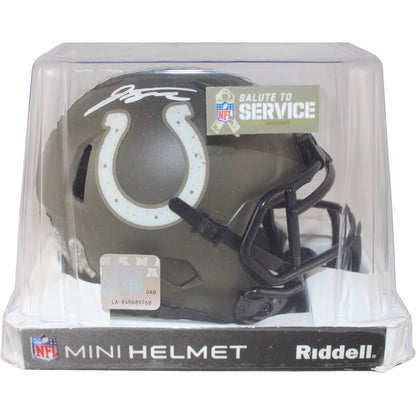 Jonathan Taylor Autographed Indianapolis Colts Salute to Service Mini Helmet