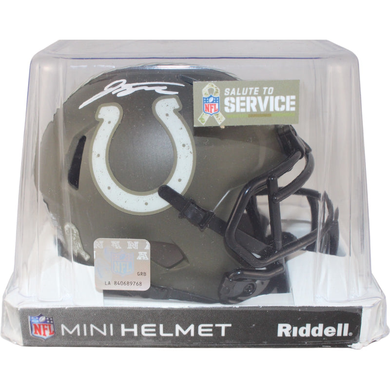 Jonathan Taylor Autographed Indianapolis Colts Salute to Service Mini Helmet