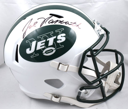 Joe Namath Signed New York Jets Full Size Riddell Speed Replica Helmet