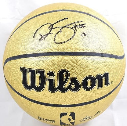 Ralph Sampson Signed Gold Wilson NBA Basketball with HOF Inscription