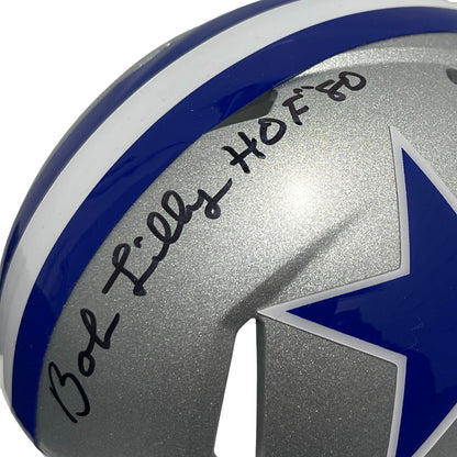 Bob Lilly Signed Dallas Cowboys Throwback Mini Helmet with 4 Inscriptions