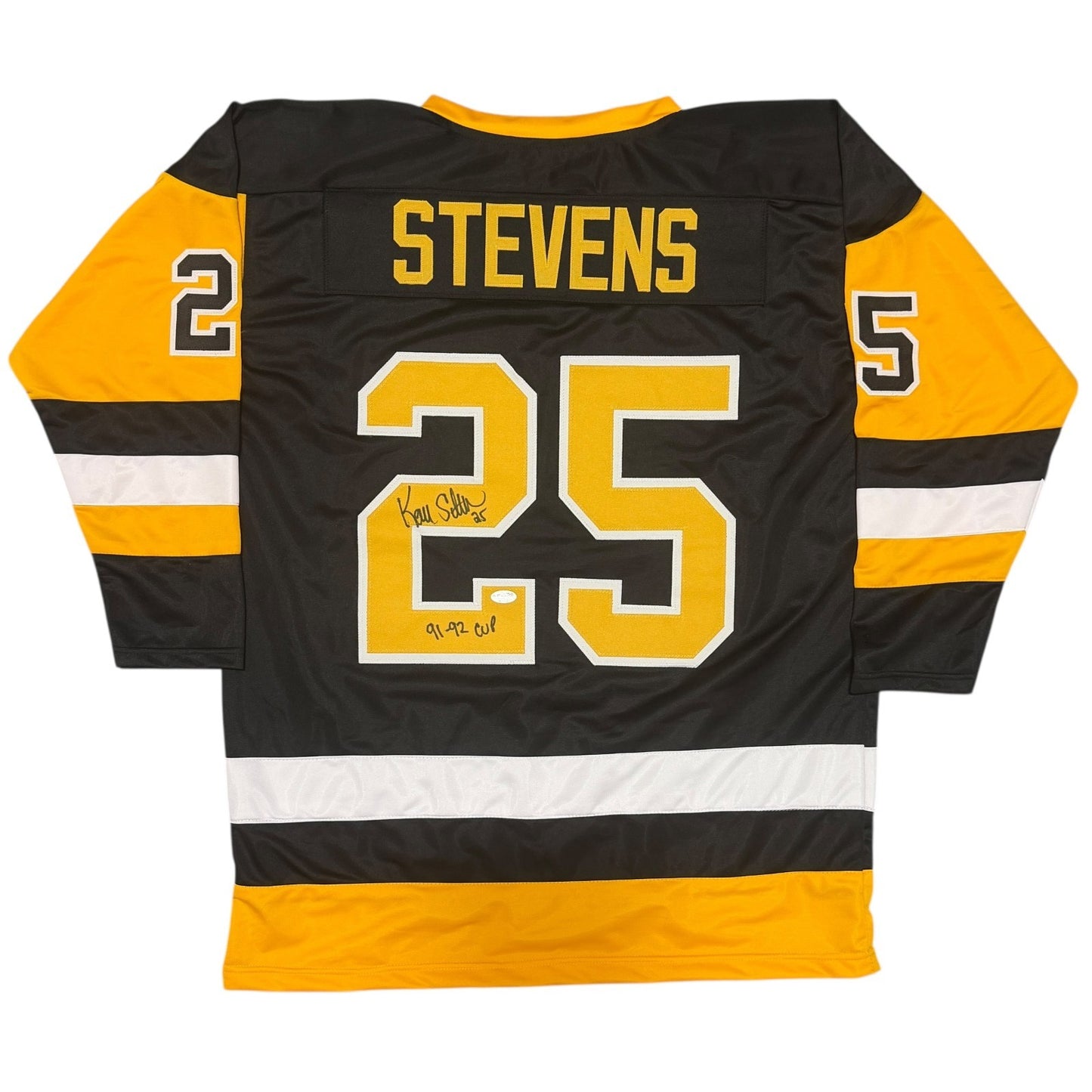 Kevin Stevens Signed Pittsburgh Penguins Custom Jersey (91-92 Cup)