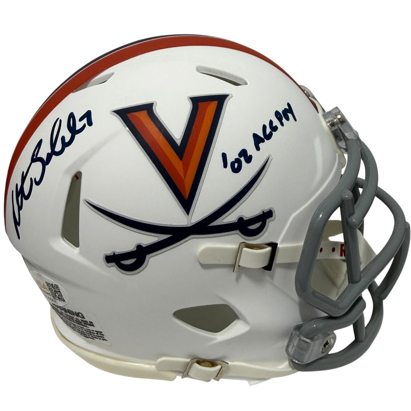 Matt Schaub Signed Virginia Cavaliers Mini Helmet (02 ACC POY) JSA Witness