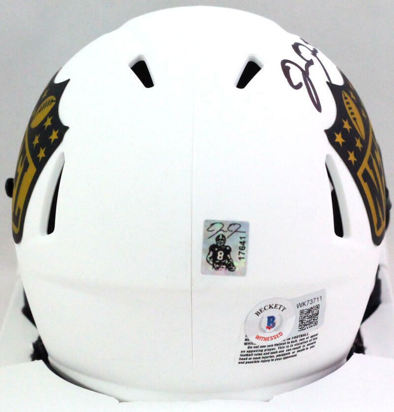 Josh Jacobs Signed NFL Shield Lunar Mini Helmet