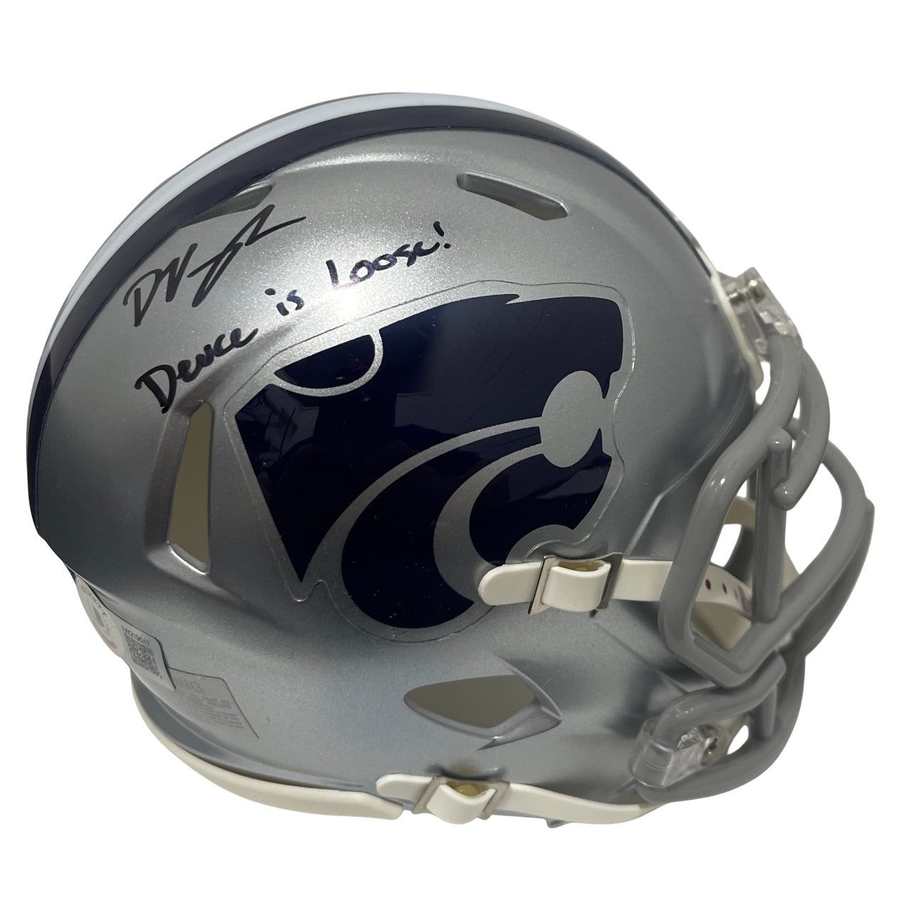 Deuce Vaughn Signed Kansas State Mini Helmet "Deuce is Loose!" Beckett COA