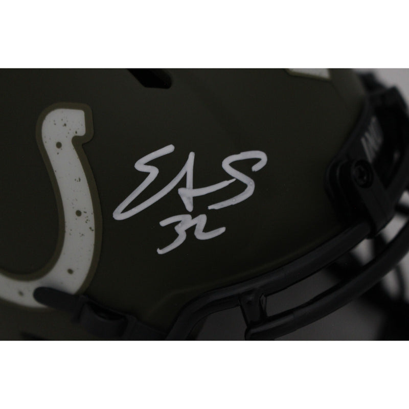 Edgerrin James Autographed Indianapolis Colts 2022 Salute to Service Mini Helmet