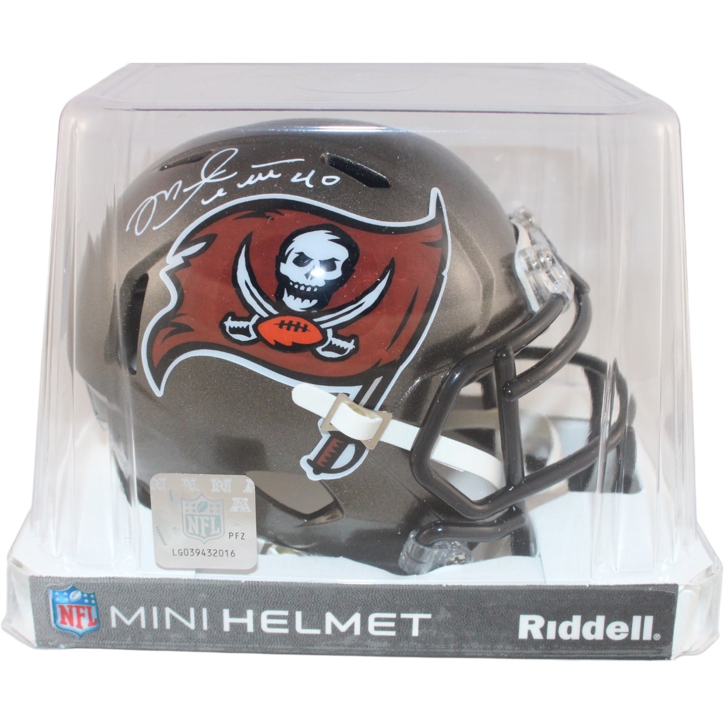 Mike Alstott Signed Tampa Bay Buccaneers Throwback Mini Helmet