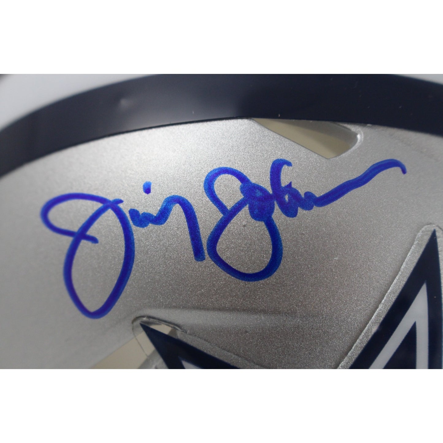 Jimmy Johnson Dallas Cowboys Autographed HOF Mini Helmet Beckett