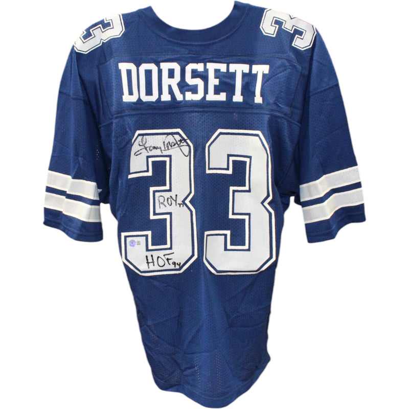 Tony Dorsett Signed Dallas Cowboys Russell Athletic Jersey (2 Insc) BAS