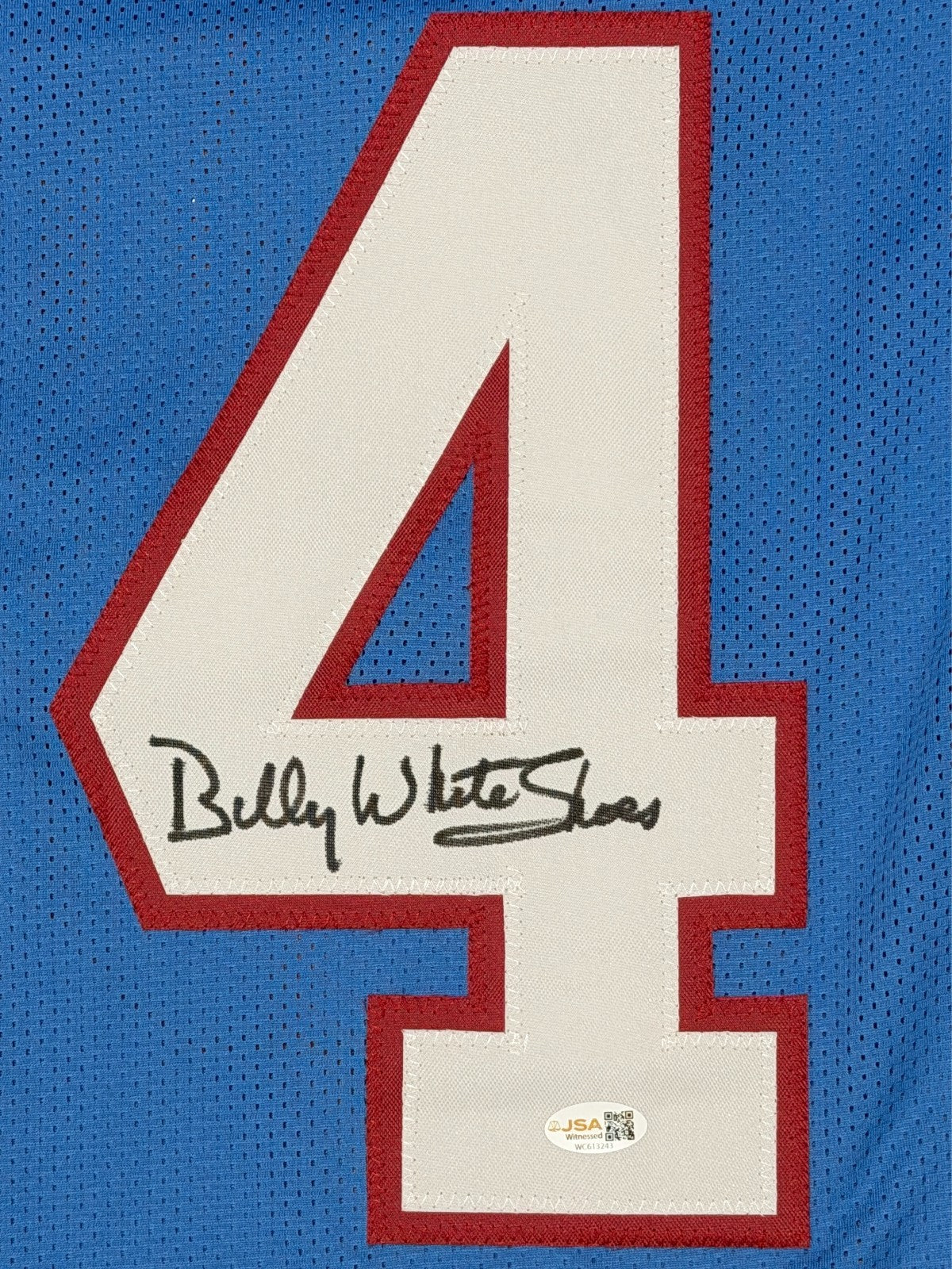 Billy White Shoes Johnson Signed Houston Oilers Jersey