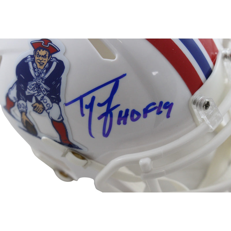 Ty Law New England Patriots Autographed Throwback Mini Helmet (HOF)