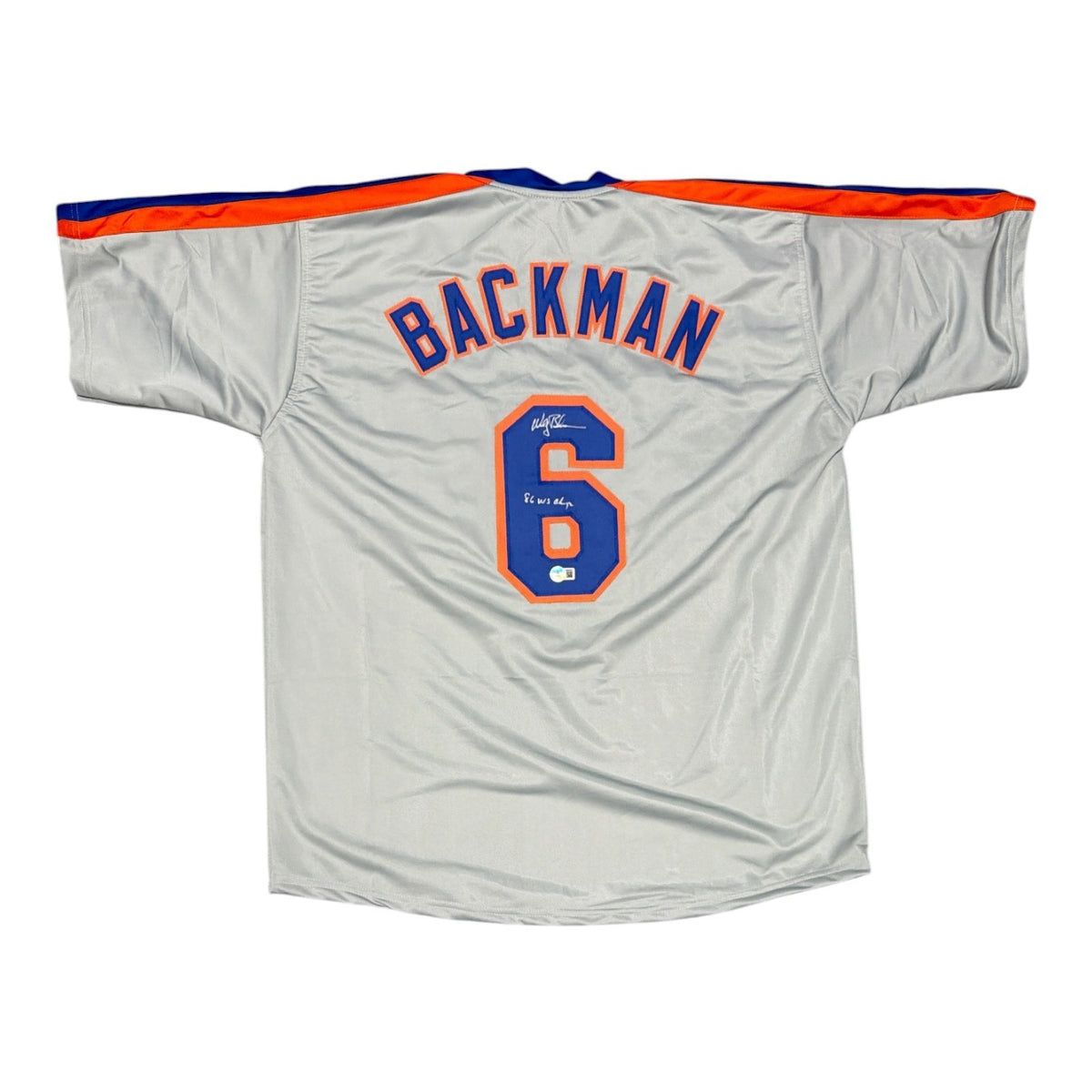 Wally Backman Signed New York Mets Custom Jersey - 86 WS Champs