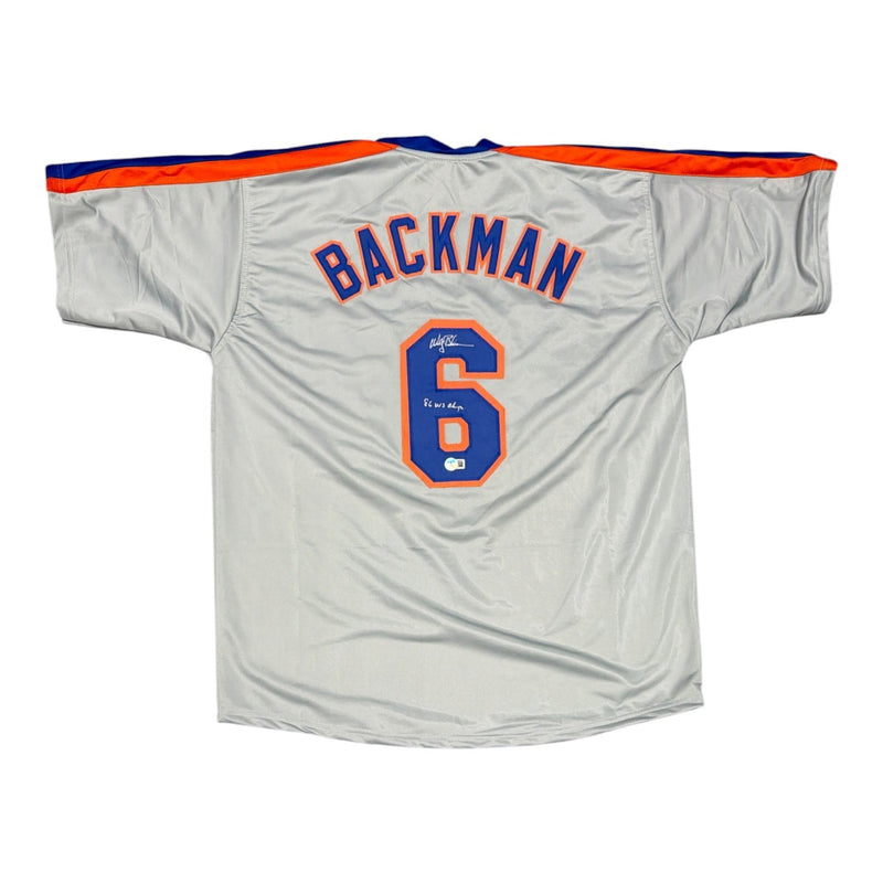 Wally Backman Signed New York Mets Custom Jersey - 86 WS Champs