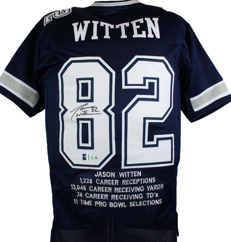 Jason Witten Autographed Dallas Cowboys Custom Blue STAT Jersey