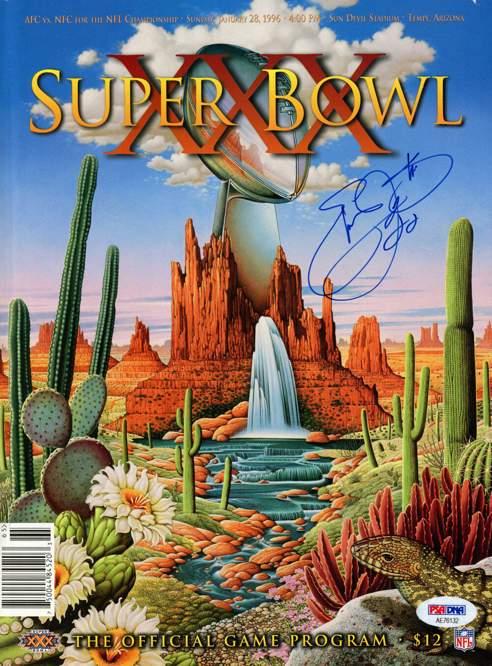 Emmitt Smith Autographed Super Bowl XXX Official Program (PSA)