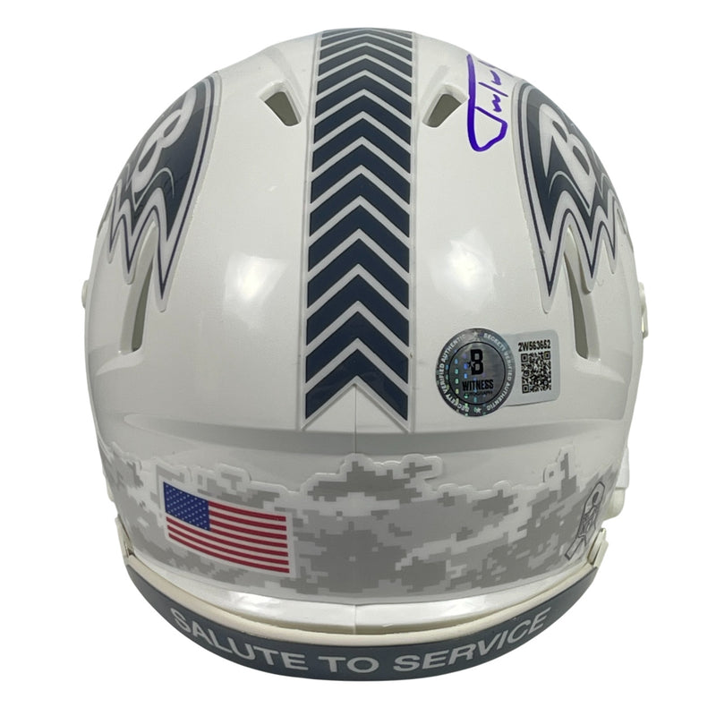 Justin Tucker Signed Baltimore Ravens 2024 Salute to Service Mini Helmet BAS