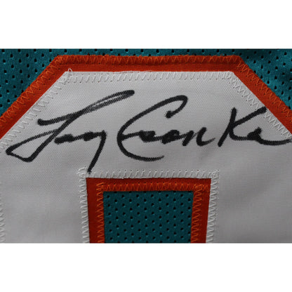 Larry Csonka Autographed Teal Custom Football Jersey (Beckett Witness)
