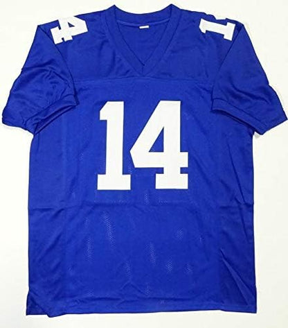 Y.A. Tittle Autographed New York Giants Custom Blue Jersey