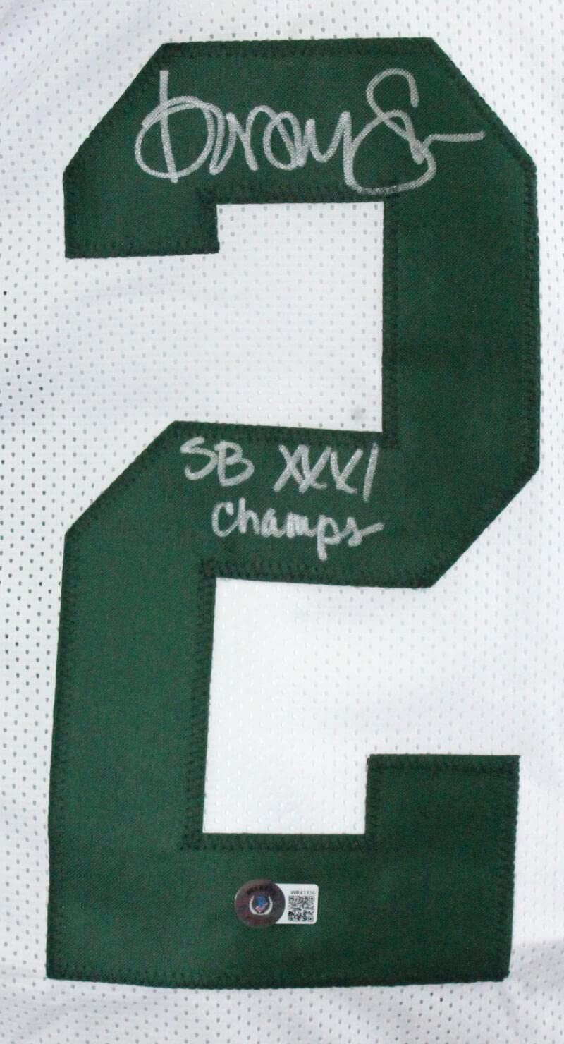Dorsey Levens Signed Green Bay Packers White Custom Jersey "SB Champs"