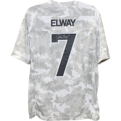 John Elway Signed Denver Broncos Nike Arctic Camo Jersey