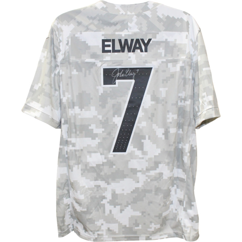 John Elway Signed Denver Broncos Nike Arctic Camo Jersey