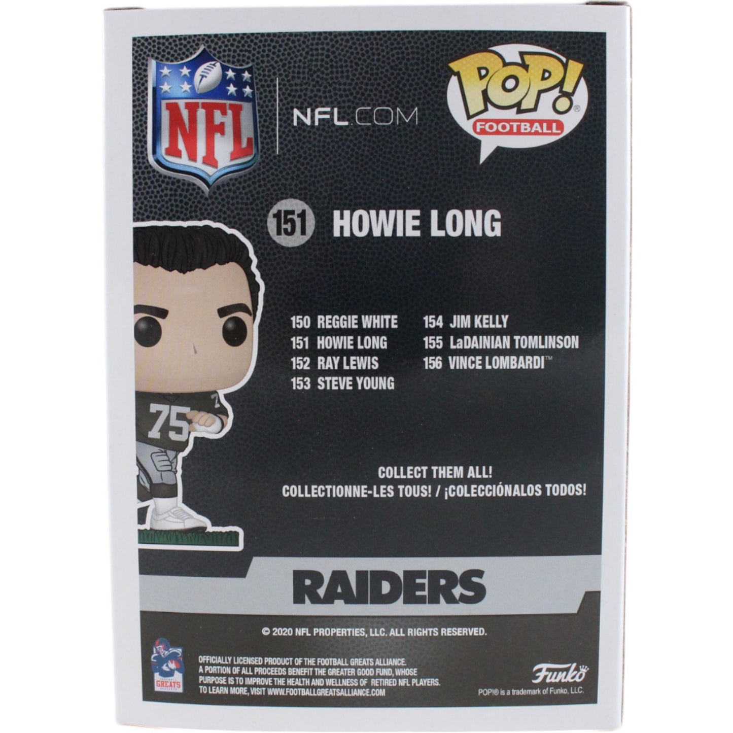 Howie Long Signed Las Vegas Raiders Funko Pop! #151 (Beckett Witnessed)