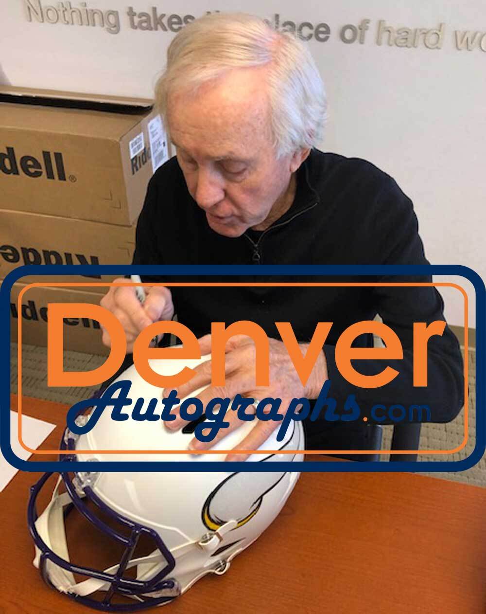 Fran Tarkenton Signed Minnesota Vikings Full Size Flat White Speed Helmet
