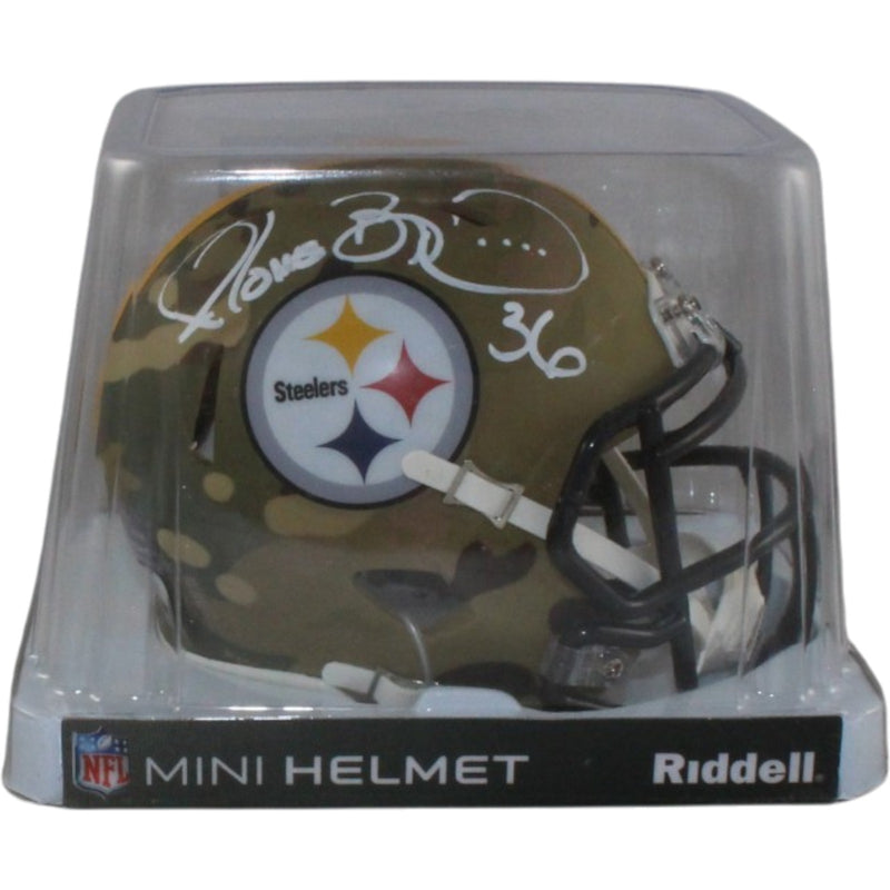 Jerome Bettis Signed Pittsburgh Steelers Camo Mini Helmet