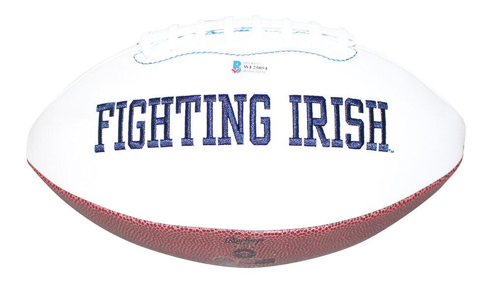 Cole Kmet Signed Notre Dame Logo Football - Play Like a Champion Inscription