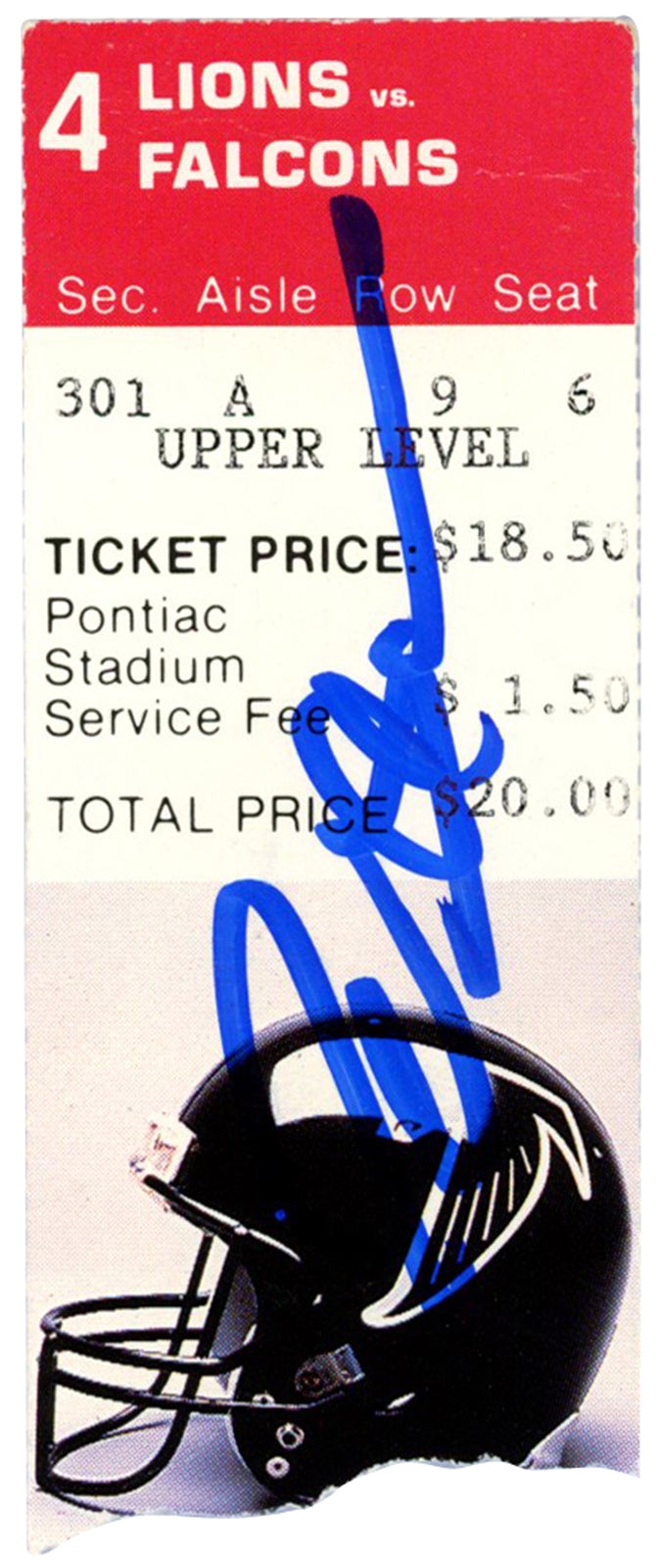 Deion Sanders Autographed Atlanta Falcons 1990 Ticket Stub (BAS)