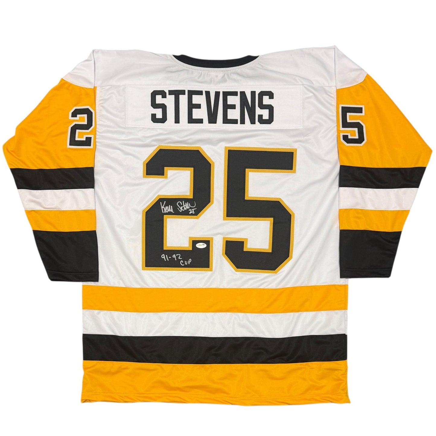 Kevin Stevens Signed Pittsburgh Penguins Custom Jersey (91-92 Cup)