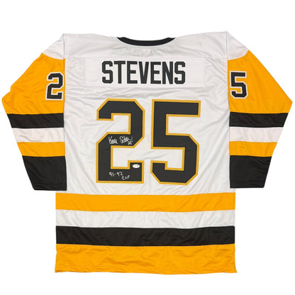 Kevin Stevens Signed Pittsburgh Penguins Custom Jersey (91-92 Cup)