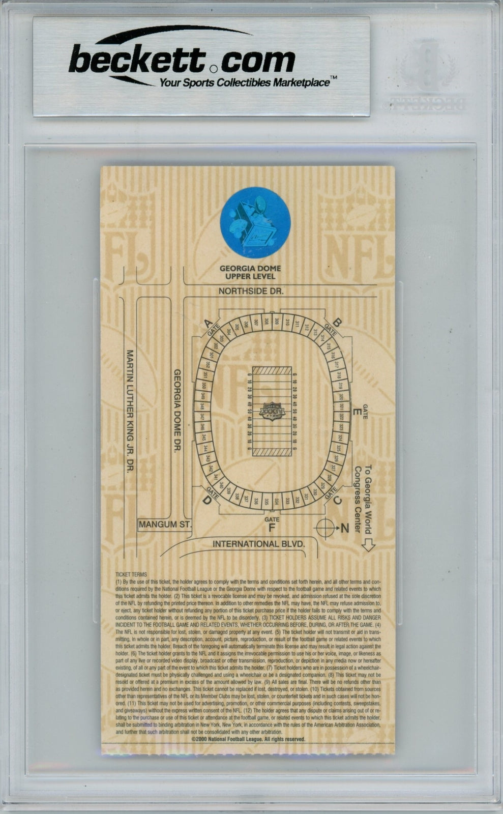 Kurt Warner Signed St. Louis Rams Super Bowl XXXIV Ticket Stub BAS Grade 8