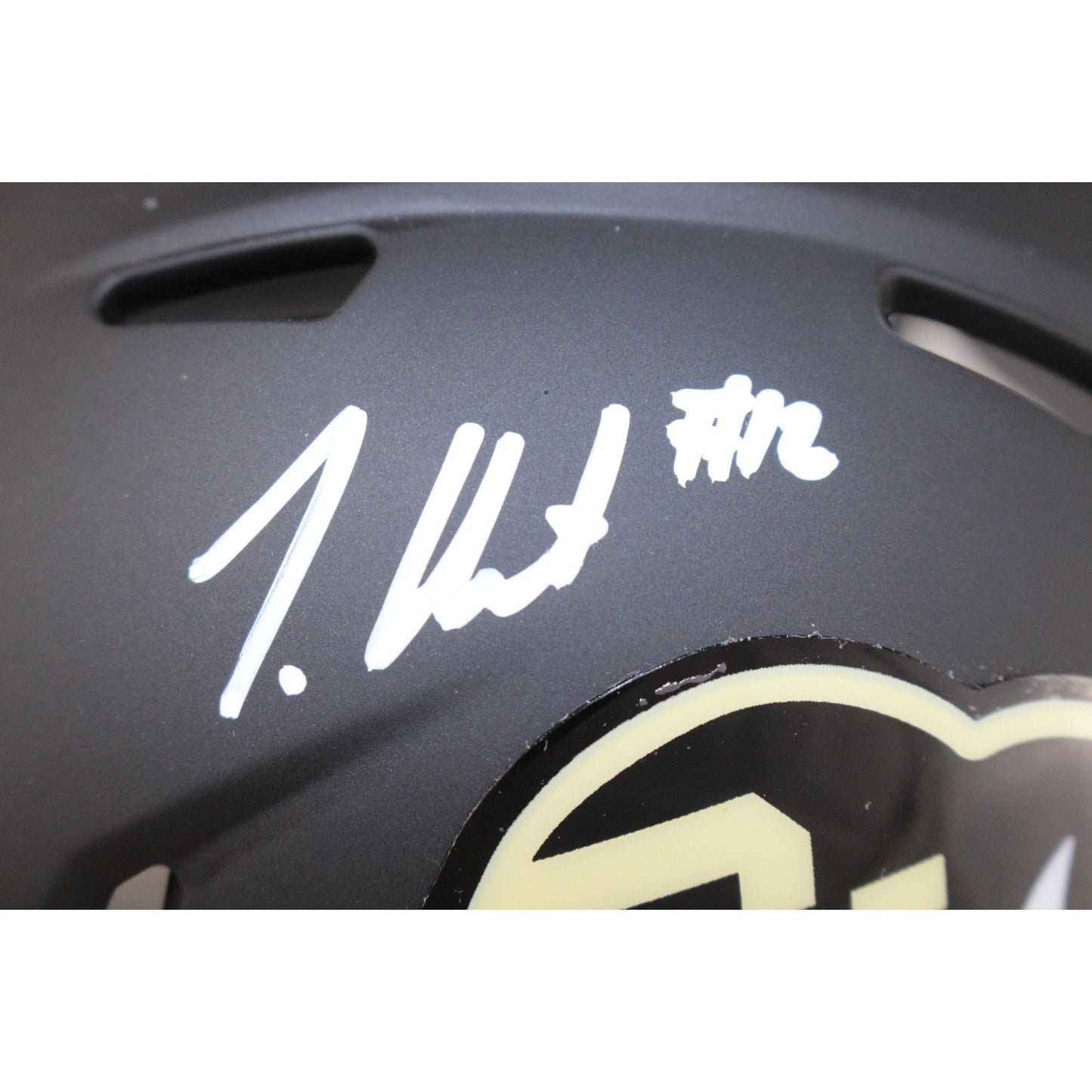Travis Hunter Autographed Colorado Buffaloes Black Mini Helmet
