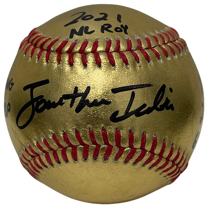 Jonathan India Signed Gold Rawlings Official MLB Baseball (ROY & Stats)