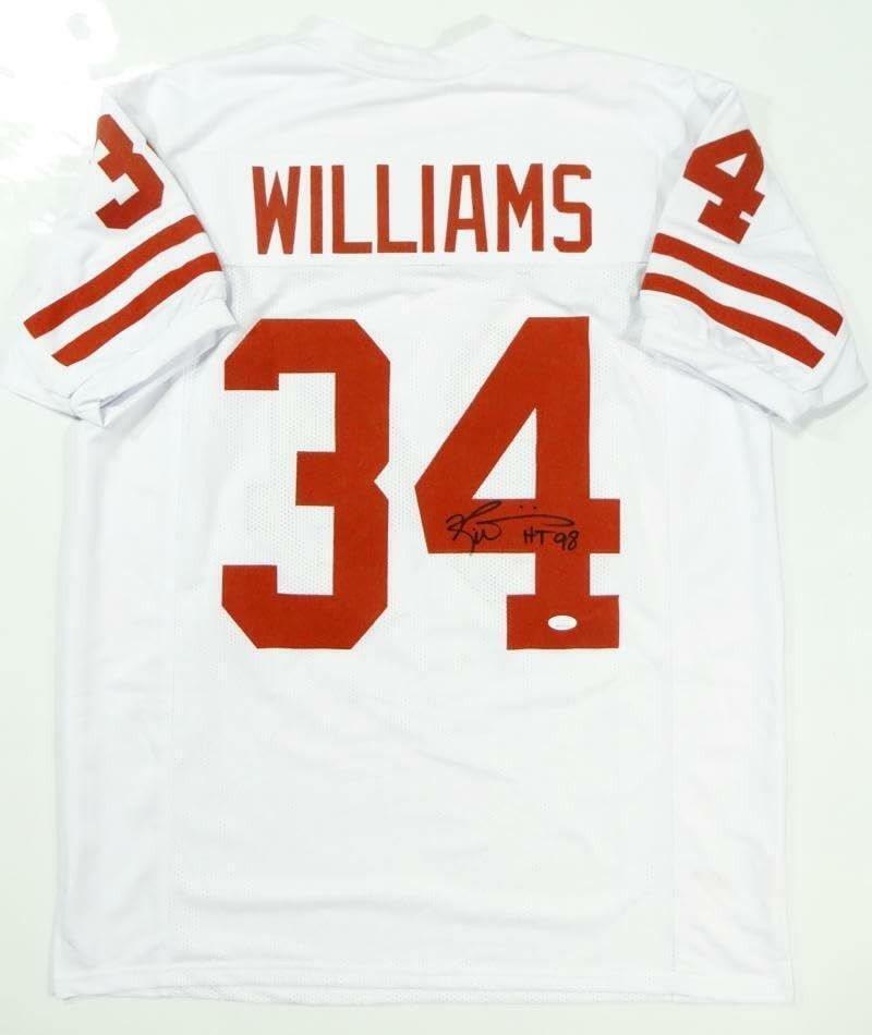 Ricky Williams Signed White College Style Jersey - HT 98 Inscription
