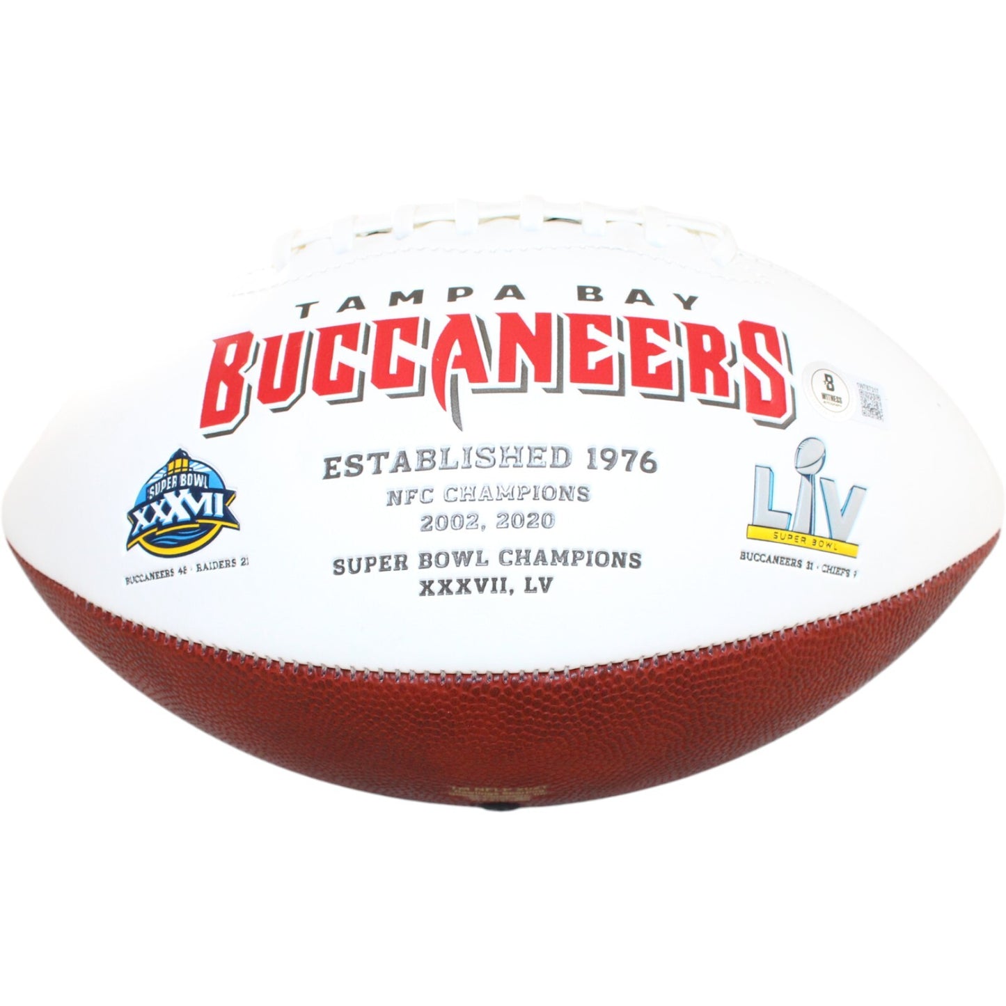 Warren Sapp Tampa Bay Buccaneers Signed Logo Football (BAS COA)