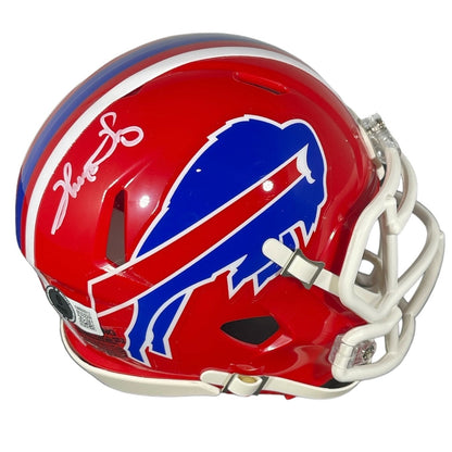 Thurman Thomas Signed Buffalo Bills Throwback Mini Helmet Beckett BAS COA