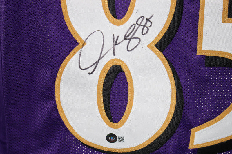 Derrick Mason Signed Baltimore Ravens Custom Purple Jersey (Beckett COA)