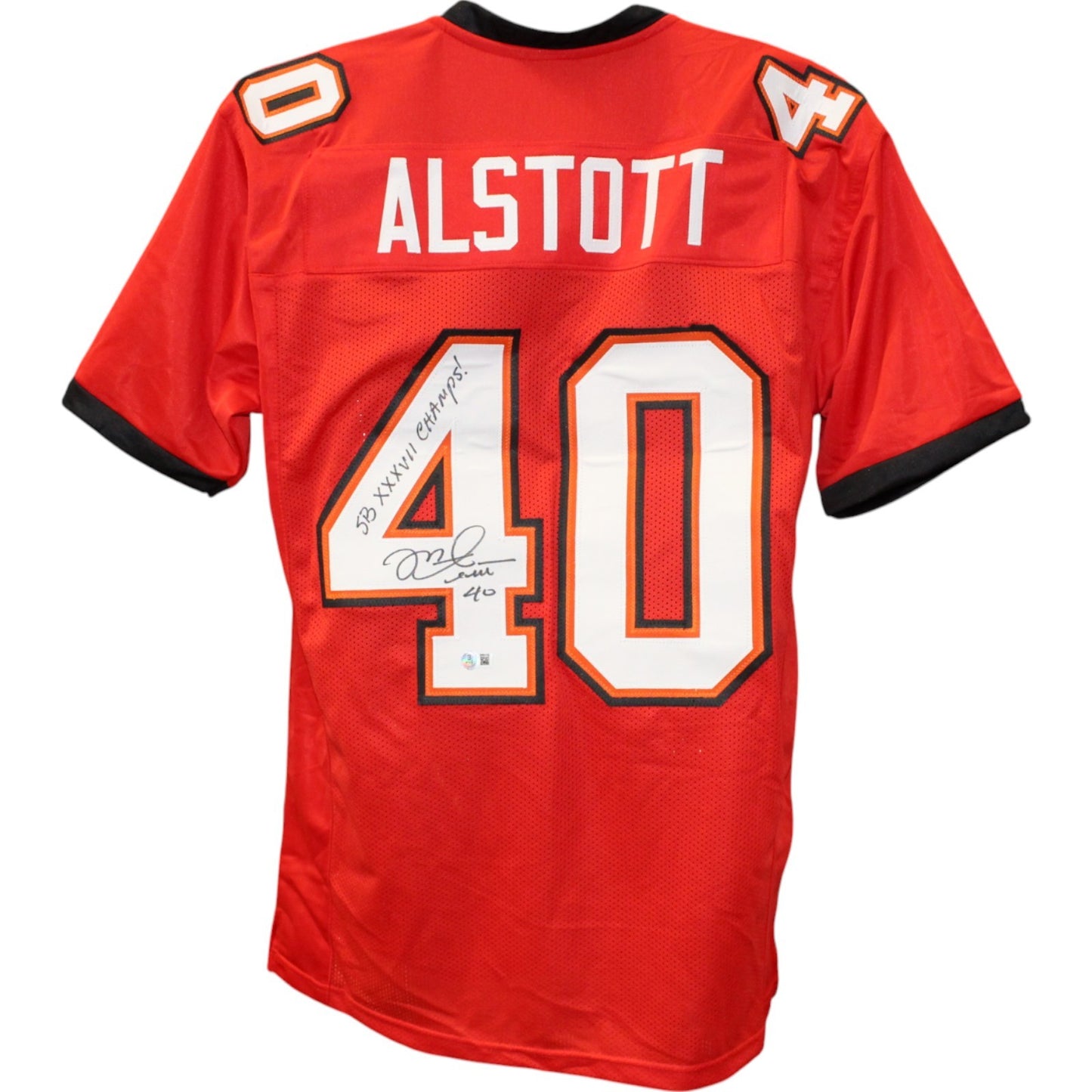 Mike Alstott Autographed Red Custom Jersey (SB XXXVII Champs)