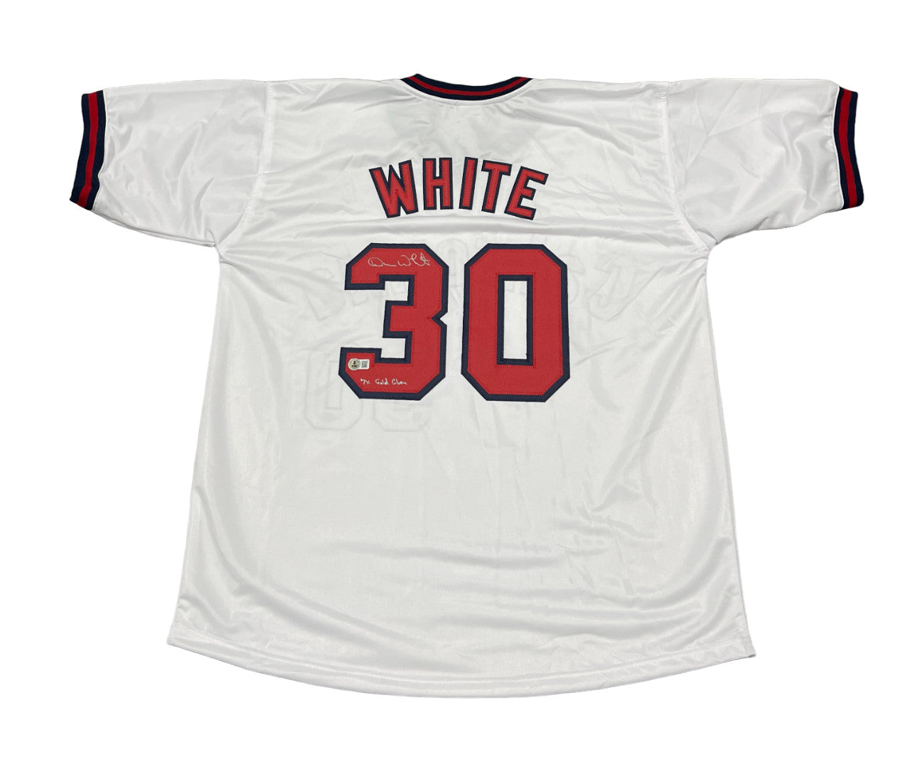 Devon White Signed California Angels Custom Jersey (7x GG) BAS Witnessed