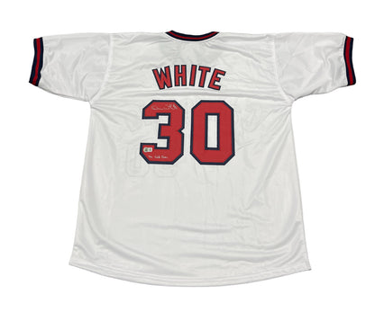 Devon White Signed California Angels Custom Jersey (7x GG) BAS Witnessed