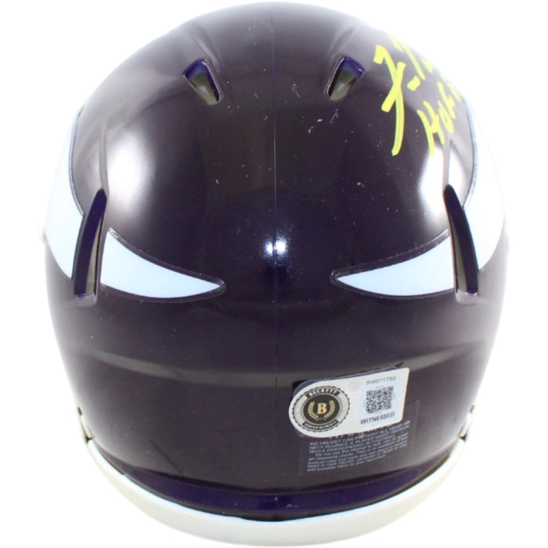 Fran Tarkenton Signed Minnesota Vikings Throwback Mini Helmet - HOF 86