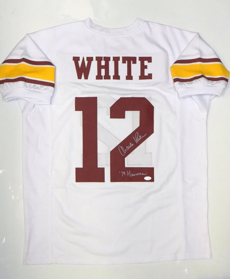 Charles White Signed USC Trojans Custom White Jersey