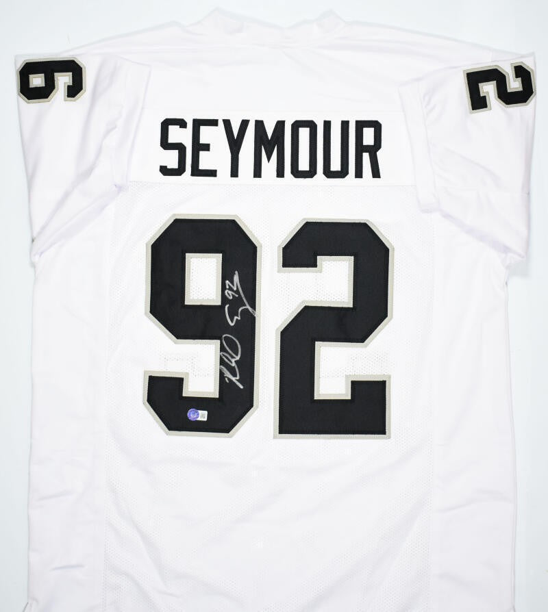 Richard Seymour Autographed Oakland Raiders White Custom Jersey