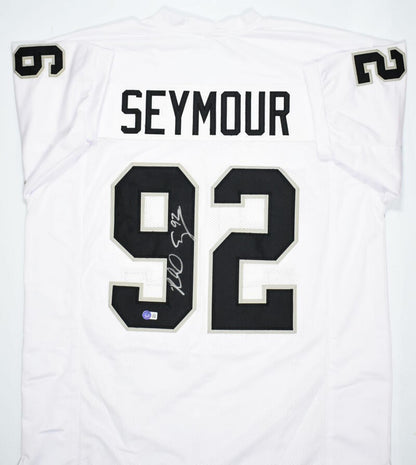 Richard Seymour Autographed Oakland Raiders White Custom Jersey