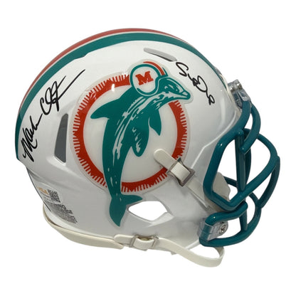 Mark Clayton & Mark Duper Dual Signed Miami Dolphins Throwback Mini Helmet