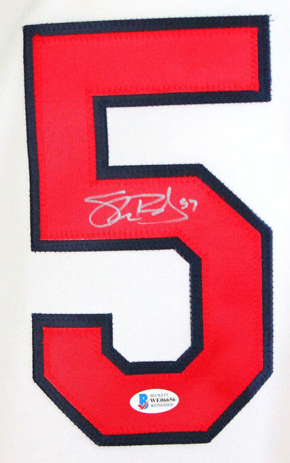Shane Bieber Autographed Cleveland Indians White Majestic Jersey